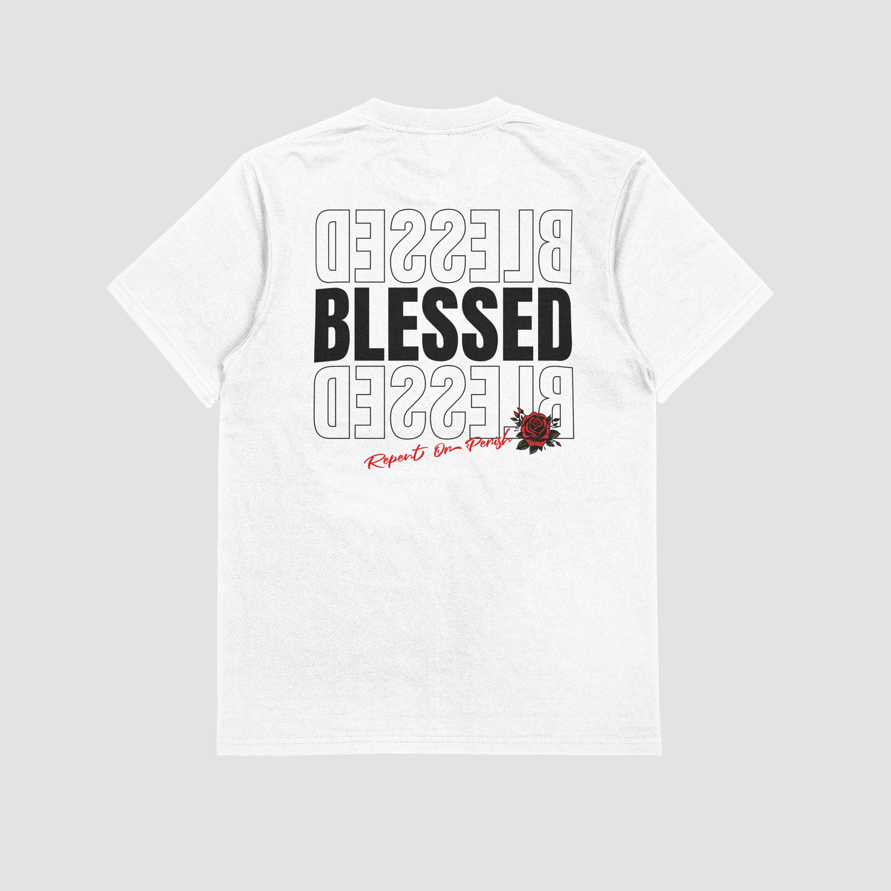 BLESSED HERREN BASIC T-SHIRT - REPENT OR PERISH