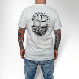 ROOTED IN CHRIST SIMPLE HERREN BASIC T-SHIRT - REPENT OR PERISH