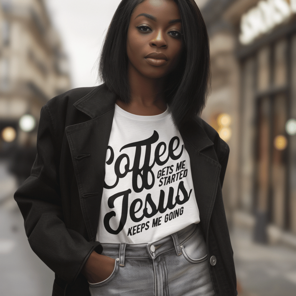 COFFEE & JESUS DAMEN BASIC T-SHIRT - REPENT OR PERISH