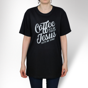 COFFEE & JESUS DAMEN BASIC T-SHIRT - REPENT OR PERISH