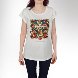 FLOWERS FRAUEN SHOULDER T-SHIRT