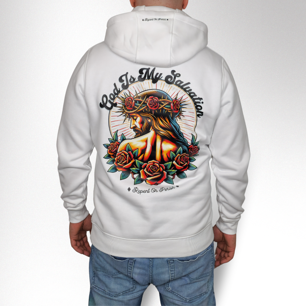 GOD IS MY SALVATION HERREN HOODIE - REPENT OR PERISH