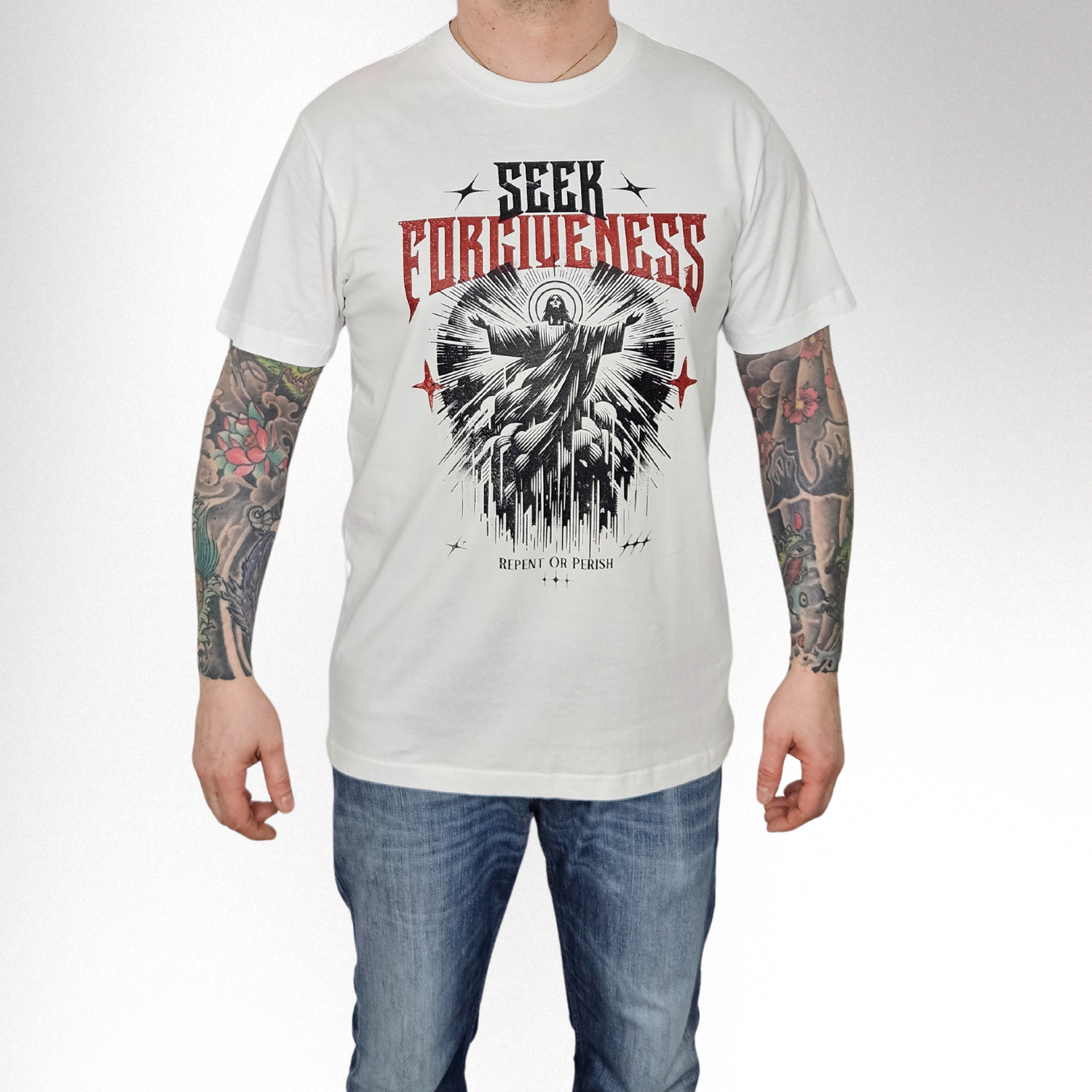 SEEK FORGIVENESS MÄNNER BASIC T-SHIRT