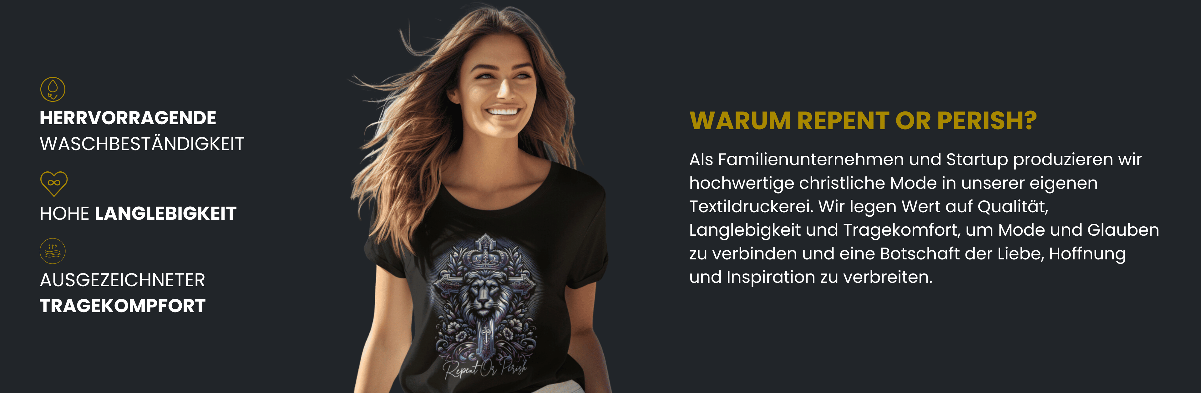 Warum Repent Or Perish Banner Frauen