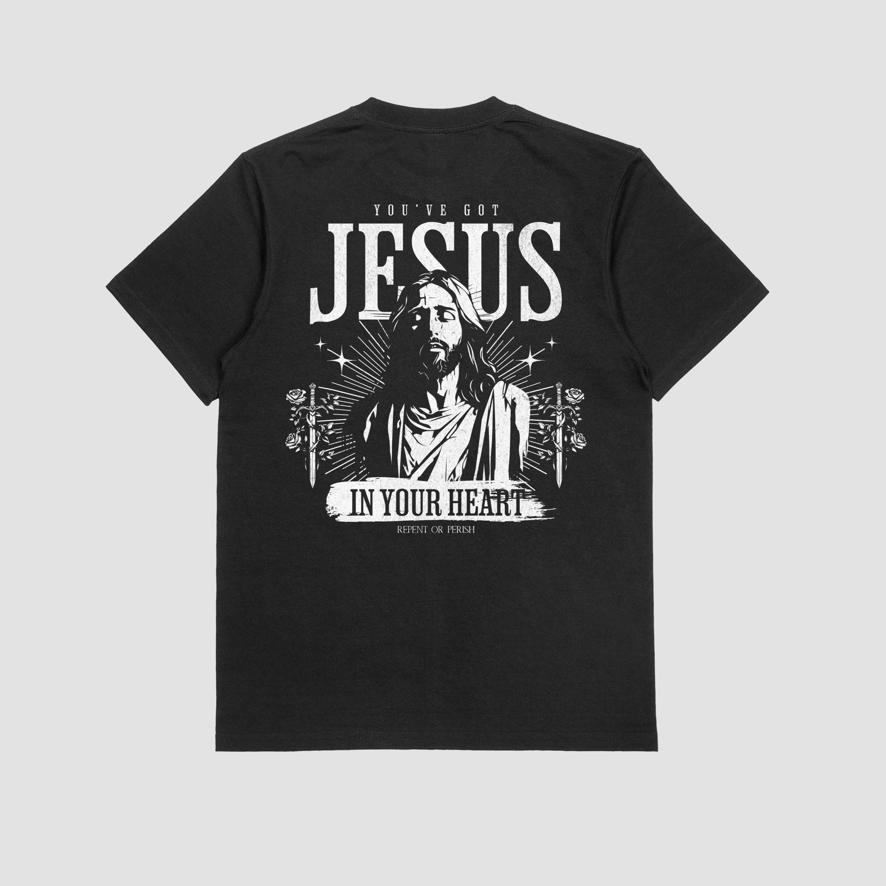 JESUS IN YOUR HEART HERREN BASIC T-SHIRT - REPENT OR PERISH